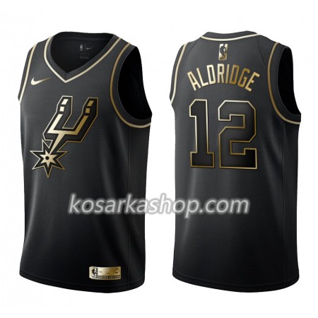 Dres San Antonio Spurs LaMarcus Aldridge 12 Nike Crna Golden Edition Swingman
